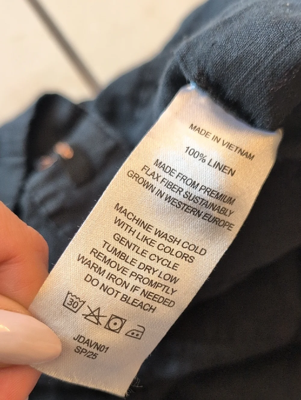 Quince 100% European Linen Patch Pocket Wide Leg Pants Black Size 16